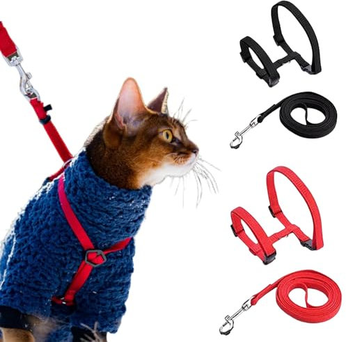Pettorina Gatto Antifuga,Pettorina per Gatti Pettorina H Gatto Pettorina e Guinzaglio per Gatti Utilizzati per Gatti Cuccioli e Piccoli Animali Domestici Imbracatura per Gatti