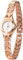 JewelryWe Uhren Damen Analog Quarz Armbanduhr Elegant Strass Metallarmband Slim Uhr für Frauen Mädchen Rosegold