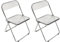 Esszimmerstühle 2er Set, Klappstuhl Stapelbarer, Acryl-Klappstühle, Küchenstuhl Mit Metallgestell, Esszimmer Dtühle Modern, Bequemer Esszimmerstuhl (Transparent - 2pcs)