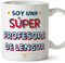MUGFFINS Tazas para PROFESORA DE LENGUA mujer - En Español - Soy Súper - 11 oz / 330 ml - Regalo original y divertido