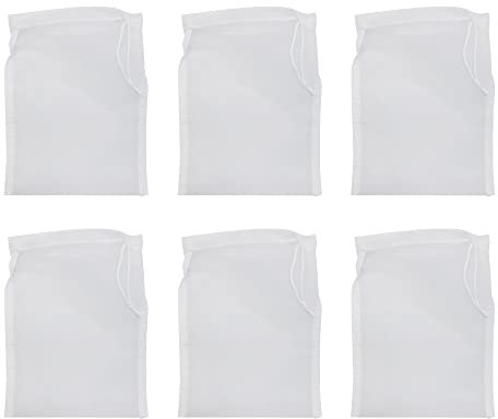 UMCHU 6 Pièces 200 mesh Filtrant en Mailles de Nylon Fines,Sac à Lait de Noix,pour lait de noix végan,lait d'amandes,jus de fruits,café,fromage,vin(10 * 15cm)