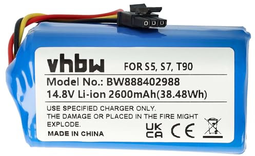 vhbw Akku kompatibel mit Qihoo T90, S7, S9, 360 S5, X9 Saugroboter (2600 mAh, 14,8 V, Li-Ion)