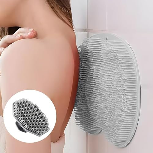VinBee 2pc Bath Brush Set Back Feet Scrubber for Shower Face Scrubber Manual Facial Cleansing Pores Wash Brush Silicone Shower Brush Exfoliator Skin Care Massager for Men Women