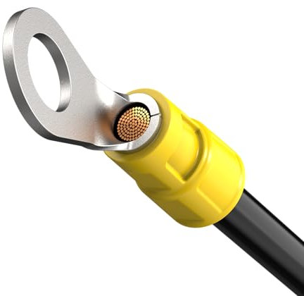 ERKO Ringkabelschuhe Set 10 Stück 4 ÷ 6mm² M4 Professionalle kupfer, galvanisch verzinnt, nach DIN 46234, Polyamid-Isolierung für Mehraderkabel Cu, schützt elektrische Verbindungen