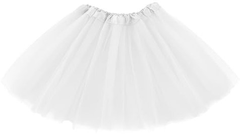 Molain Tutu 3 Layers Top Tulle Skirt Ballet Glitter Sequins Gauze Costume Christmas Parties Ballerina Dance Half Skorts Vintage Prom Dress-up (UK, Numeric, 30, 40, Regular, Regular, Adult White)