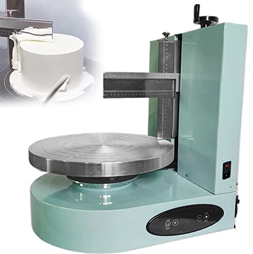 Cake Icing Smoother Tool Automatic Cake Icing Machine Adjustable Cake Baking Tool Cake Leveler Cake Turntable Can Make 4-12 inch Cake,Green-110V