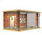 AZIKEN Auto Garage Vitrine mit 1/18 Garagenszene Holzparkplatzsimulation Automodell Staubschutzverzierungen ( Color : 1/18 red Brick ), zsddp8866