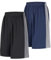 LukBerd Lange Herren-Shorts, Basketball, Fitnessstudio, schnelltrocknend, Camouflage-Shorts mit Taschen, 2er-Pack, Schwarz/Blau, XL