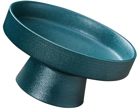 TOPBATHY Bandejas de Frutas para Servir Cuenco de Cerámica Soporte Alto Diseño Moderno Verde 1 Pieza