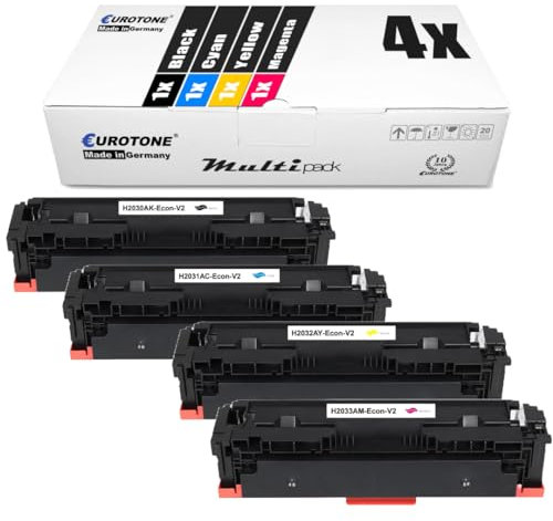 Eurotone 4X Toner Set kompatibel mit HP Color Laserjet Pro MFP M454dn M454dw M454fw M454nw ersetzt W2030X-33X 415X [Ohne Füllstandsanzeige]