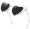 KANASTAL Herz Sonnenbrille Damen Festival Herzform Party Brillen für Damen Retro Hippie Sonnenbrille mit UV400 Schutz Herz Brille, Weiß Rahmen Schwarz Gläser