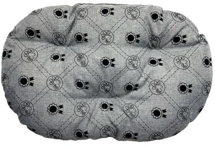 Hundekissen – Katzenkissen – ovale Größe 60 x 40 cm hellgrau Farbe – Hundebett – Katzenbett – Katzenmatte – Matratze für Hunde oder Katze – Waschbar – Ideal für Transportkörbe oder Tierbetten