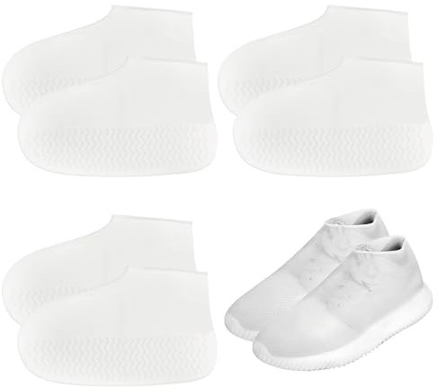 LEIBOCHAO 3 Pares Cubrezapatos Impermeables, Goma Cubiertas del Zapatos Impermeable, Reutilizable Antideslizante Silicona Cubrezapatos para Lluvia, Día de Nieve, Caminos Fangosos