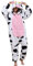 Lath.Pin, Pyjama, Panda-Einteiler, Uni, für Erwachsene, Tier-Overall, Cosplay, Halloween, Karneval, Damen, Tierkostüm, Winter, Kuh, XL