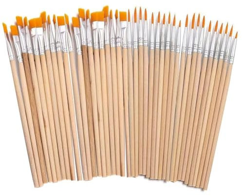 Lot de 40 Pinceaux Peinture Petits Pinceaux d'artiste Petits pinceaux Pinceaux Peinture Acrylique avec Manche en Bois pour Détails et Peinture d'art