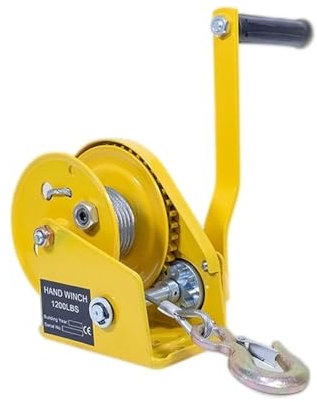Manual Winches, 1200 Pounds 30m Wirerope Hand Operated Winch, Small Portable Winch Manual Traction Hoist Winch Crane Bidirectional Self-locking
