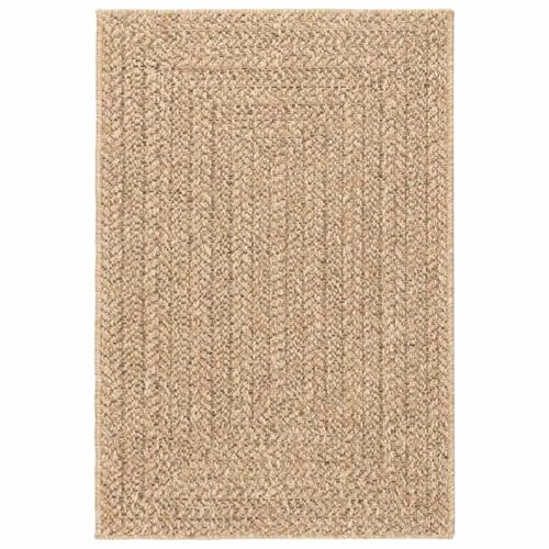 vidaXL Teppich, Läufer Jute-Optik Indoor Outdoor, Teppich UV-beständig für Terrasse Balkon Garten Wohnzimmer, Küchenteppich, Beige 100x200cm