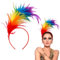 Abeillo Bunt Feder Haarschmuck,Karneval Regenbogen Kopfschmuck,1920er Rainbow Federstirnband,Charming Regenbogen Feder Haarreif,für Karneval Halloween Cosplay Kostüm Accessoires