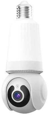 ASHBV Security Camera Outdoor Indoor Bulb IP Camera Full Color Night Vision Automatic Track Smart CCTV Wireless Security Monitor With E27 Holder Surveillance CCTV Waterproof Camera(5MP No Card)