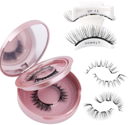 Magnetic Eyelashes, GEMERRY 2 Pairs Reusable lashes with Applicator, No Glue Needed, Natural Look, Easy to Wear and Remove(A2)