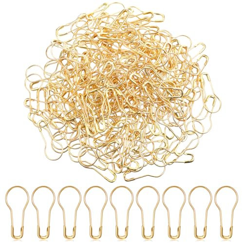 500 Stück Sicherheitsnadeln, Gold Metall Calabash Pin Maschenmarkierer Mini Birne Sicherheitsnadeln für DIY Fertigkeit, Basteln, Nähen von Kleidung, Wohnaccessoires