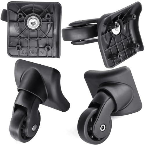 Tobeso-Nuoze Replacement Luggage Wheel 4 Stück Kofferrollen Ersatzrollen Ersatzräder für Koffer Reparatur 360°Drehbare Koffer Ersatzrollen mit 4 Befestigungslöchern H149