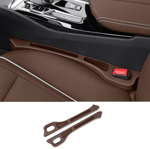 YJTYC 2 Stück Autositz Lückenfüller für Audi A6 Wagon C8 2018-2023, Effektiver Sitzspalt Füller verhindert Ablage Gegenständen zwischen Sitz Konsole,Brown