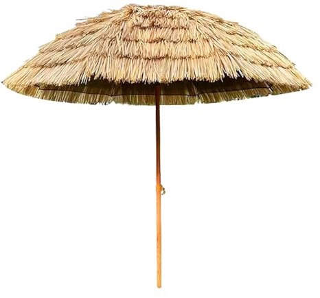 Xalteafe Klappbarer Sonnenschirm Pool,Sonnenschirm Hawaii Stroh,Strand Schirm,Reisstroh Strandschirm,Hawaii Strandschirm Sonnenschirm,Sonnenschutz,Wetterfest,FüR Garten,Balkon,Terrasse