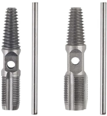 ZHYUAN 2 pièces Extracteur de vis endommagées et de tuyaux cassés,Extracteur de vis endommagées et de tarauds filetés,Extracteur de Vis à Double Tête,utilisé pour retirer les vis de tuyaux cassées