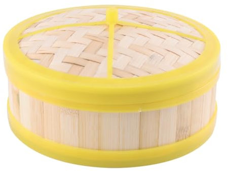 HOLIDYOYO 1set Single Tier Bamboo Steamer with Lid Bamboo Steam Basket for Dim Sum Dumpling Bun Vegetable Rice Cooking