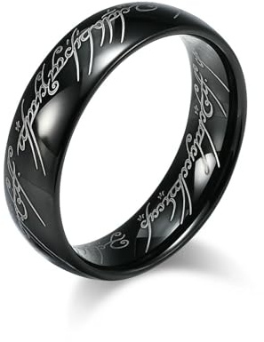 Sumpgle Wolfram Ringe Laser Gravur Modeschmuck Unisex Magic Ring Bands für Männer Frauen