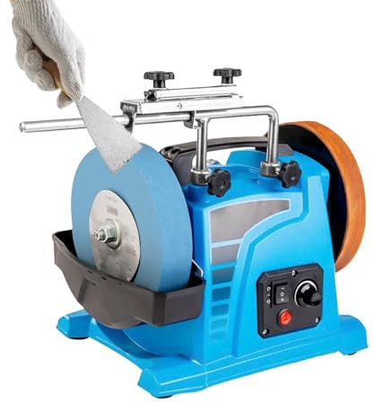 Water Cooled Knife Sharpener - Wet Electric Sharpener with 8 Inch Wet Wheel, 30-180 RPM Adjustable Speed, Two Direction Sharpener for Woodworking Tools