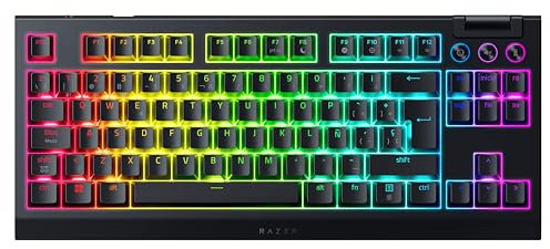 Razer BlackWidow V4 Tenkeyless HyperSpeed (Orange Tactile Switch) - Teclado Gaming inalámbrico con tecnología “Hot Swap” - Bluetooth & HyperSpeed 1000Hz - Snap Tap - QWERTY ES-Diseño | Negro