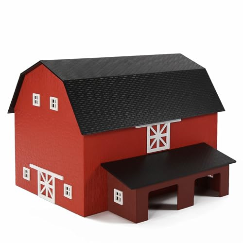 Evemodel 1 Set Spur H0 1:87 Umgebauter Bauernhof mit Scheune und Hühnerstall Modelleisenbahn Bausatz (Rot)
