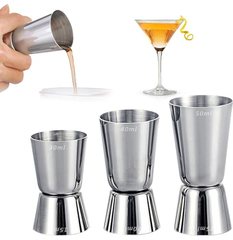 3er Pack Cocktail Messbecher,CocktailZubehör,CocktailSet,Zur Verwendung In Bars, Auf Partys,In Wein- Und Cocktailshakern Ideal Für Barkeeper Und Cocktail-Liebhaber