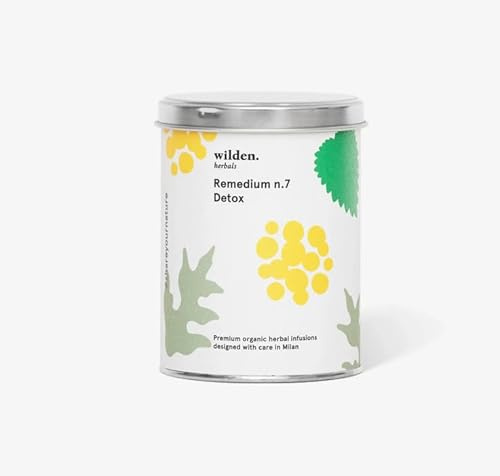 Wilden.herbals Remedium n.7 Detox | Tisana Drenante e Purificante | Infuso Biologico Sfuso con Elicriso, Ortica, Zenzero e Fieno Greco | Benessere Fegato | Barattolo da 60g di Tisana Sfusa