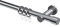 Interdeco Gardinenstange Chrom aus Metall 20 mm Ø Platon Santo, 100 cm