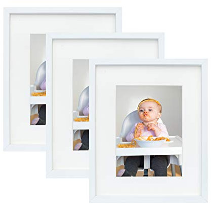 15 x 21 cm Cadre Photo avec Passe-Partout 10 x 15 cm, Paquet de 3, Blanc
