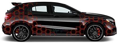 Aufkleber Auto Seitenaufkleber Waben Rauten Hexa Style Matrix Camo Style Sticker S12