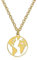BOBIJOO JEWELRY - Pendentif Collier Carte du Monde Globe Voyage Femme Acier inoxydable Or Chaîne 45cm