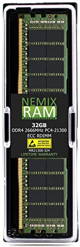 NEMIX RAM Mémoire 32 Go (1 x 32 Go) DDR4 2666 MHz PC4-21300 2Rx4 1,2 V 288 broches ECC RDIMM compatible avec serveur Dell PowerEdge SNPTN78YC/32G A9781929