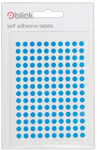 Blick Labels, Blue, Self Adhesive Stickers, Coloured Dot, Circles, 5mm, 980 Labels, for Home, Office, Family, School, Holiday Calendar Organising, Planner, Rewards Chart, Colour Coding