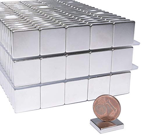 Neodym Magnet Mini Magnete 15x15x3mm Quader Für Magnettafel Pinnwand Kühlschrank Starker Bastelmagnete Magnetquader 3,5 KG Stark Dünn - Whiteboard Quadermagnet 15mm x 15mm x 3mm [20 Stück]