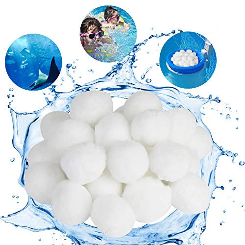 KATELUO 700g Filter Balls für Pool, Filterbälle, Filtermaterial für Poolpumpe, Poolfilter Balls, Filterkugeln, Ersetzen 25 kg Filtersand Quarzsand für Pool Sandfilter(Weiß) (700g)