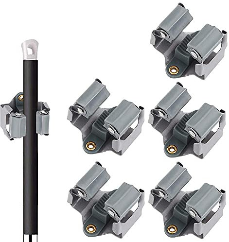 Besenhalterung Wand & Gerätehalter, 5 Stück Besenhalter Wandhalterung Besen Mop Halter Gartengerätehalter für Küche, Zuhause, Badezimmer, Garage, Garten