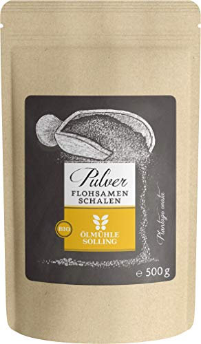 Bio-Flohsamenschalen gemahlen 500g I 99% Reinheit I fein vermahlen in Deutschland I Naturprodukt I Ölmühle Solling