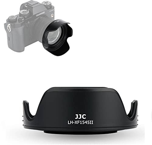JJC Gegenlichtblende für Fujifilm XC 15–45 mm F3,5–5,6 OIS PZ Objektiv & Fujifilm XF 18 mm f/2 R Objektiv – kompatibel mit 52 mm Filter + Objektivdeckel, DSLR-Kamera, Fotofotografie