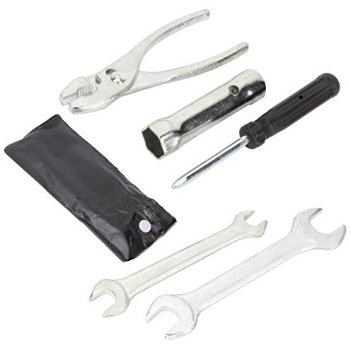 AOTISBAO 6 Pcs Motorcycle Repair Tool Kit Compact Motorcycle Kit Portable Screwdriver Pliers Wrench Spark Plug Sleeves Set for Motorcycle