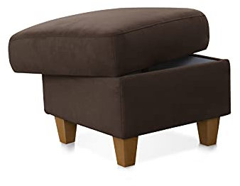 CAVADORE Polsterhocker Palera / Beistellhocker mit Stauraum, ideal als Fußhocker oder Sitzgelegenheit / 58 x 48 x 58 / Mikrofaser, Braun