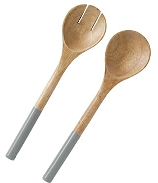 Folkulture Wooden Salad Servers, Set of 2, Salad Tongs for Serving | Salad Hands Set, (12) Serving Spoons in Kitchen Essentials, Kitchen Decor, Unique Cooking Gifts for Women